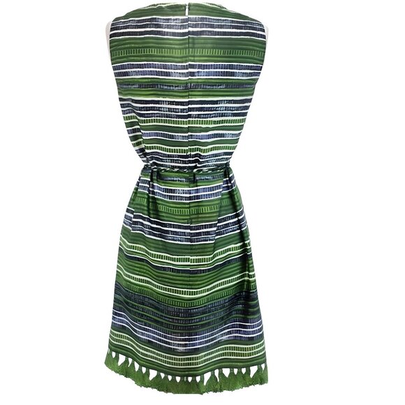 BOSS Hugo Boss Green Silk Geometric Dress – US 10 – Paris Runway 2012 - Picture 4 of 8